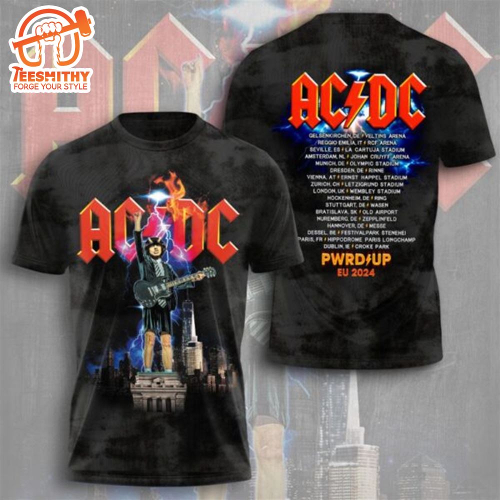 ACDC PWR Up EU Tour Music 2024 3D Shirt