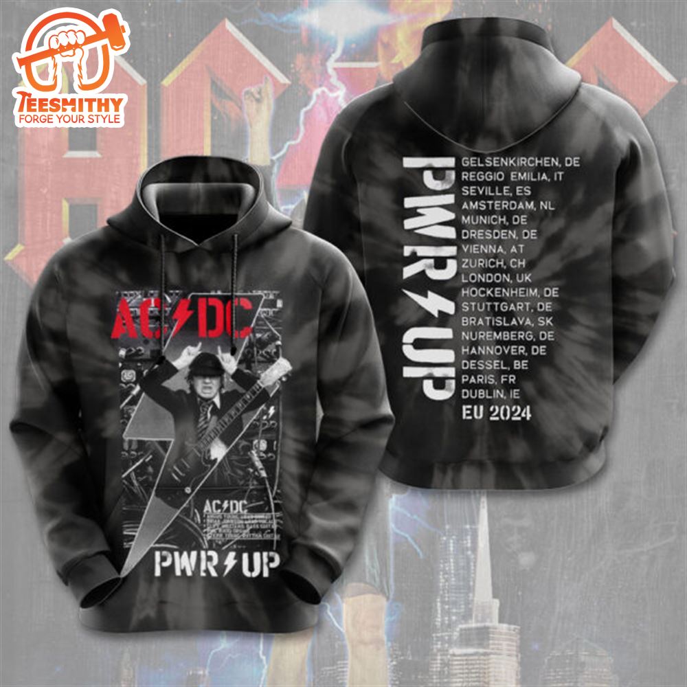 ACDC World Tour Music, PWR Up Tour 2024 3D Hoodie