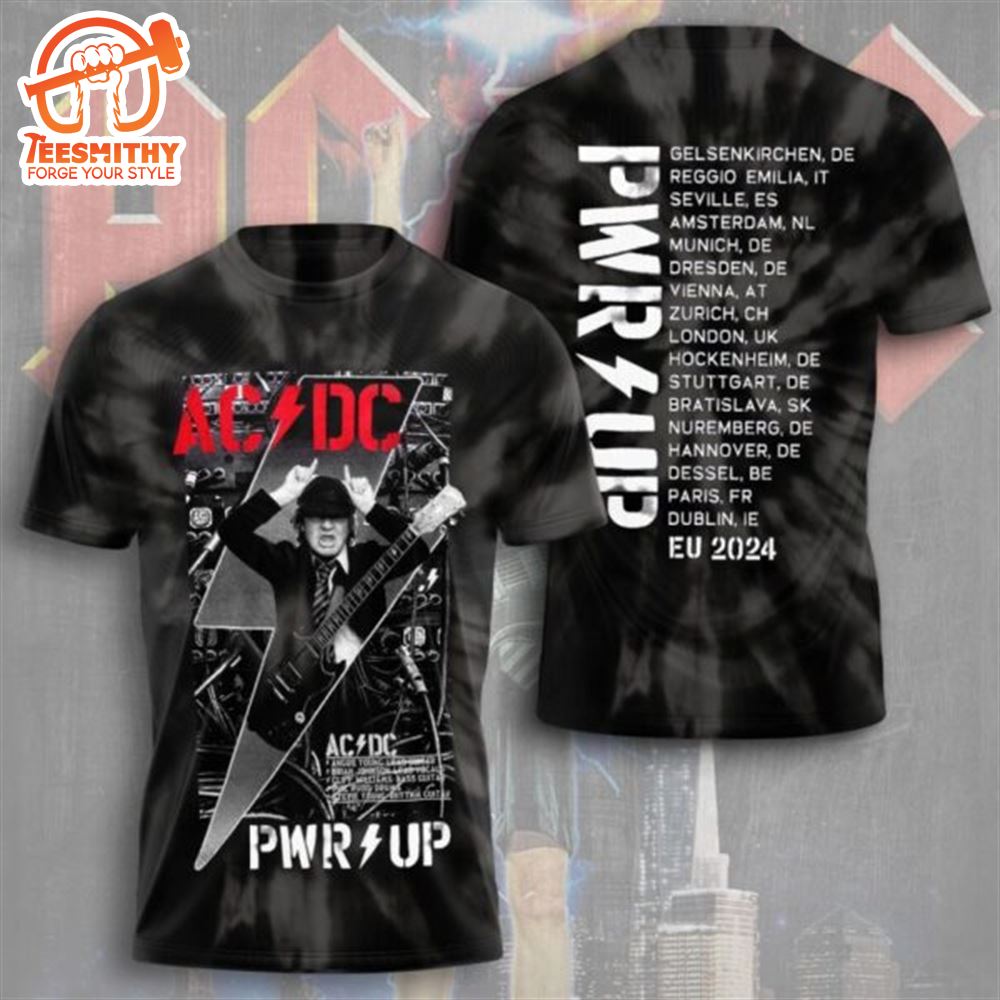 ACDC World Tour Music, PWR Up Tour 2024 3D Shirt