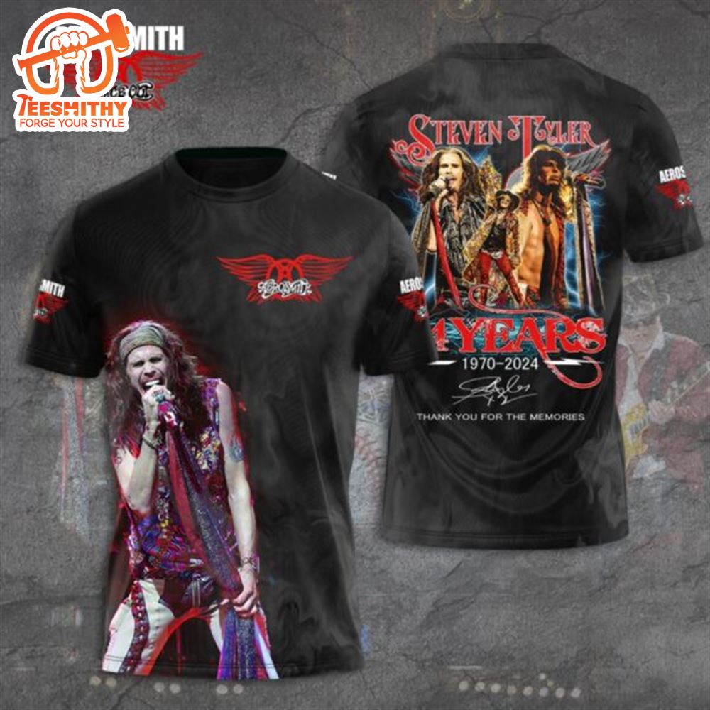 Aerosmith 1970 – 2024 3D Apparel Shirt