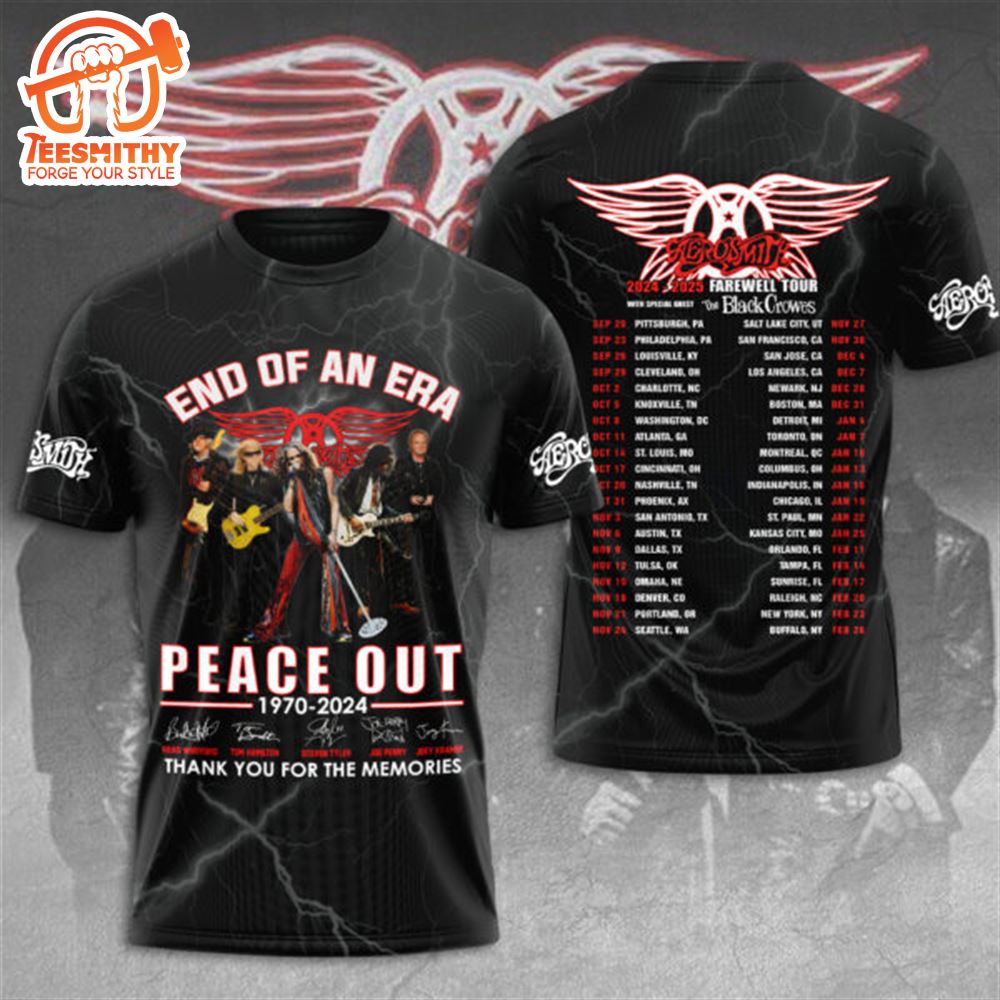 Aerosmith Tour 2024 End Of An Era 3D Apparel SHirt