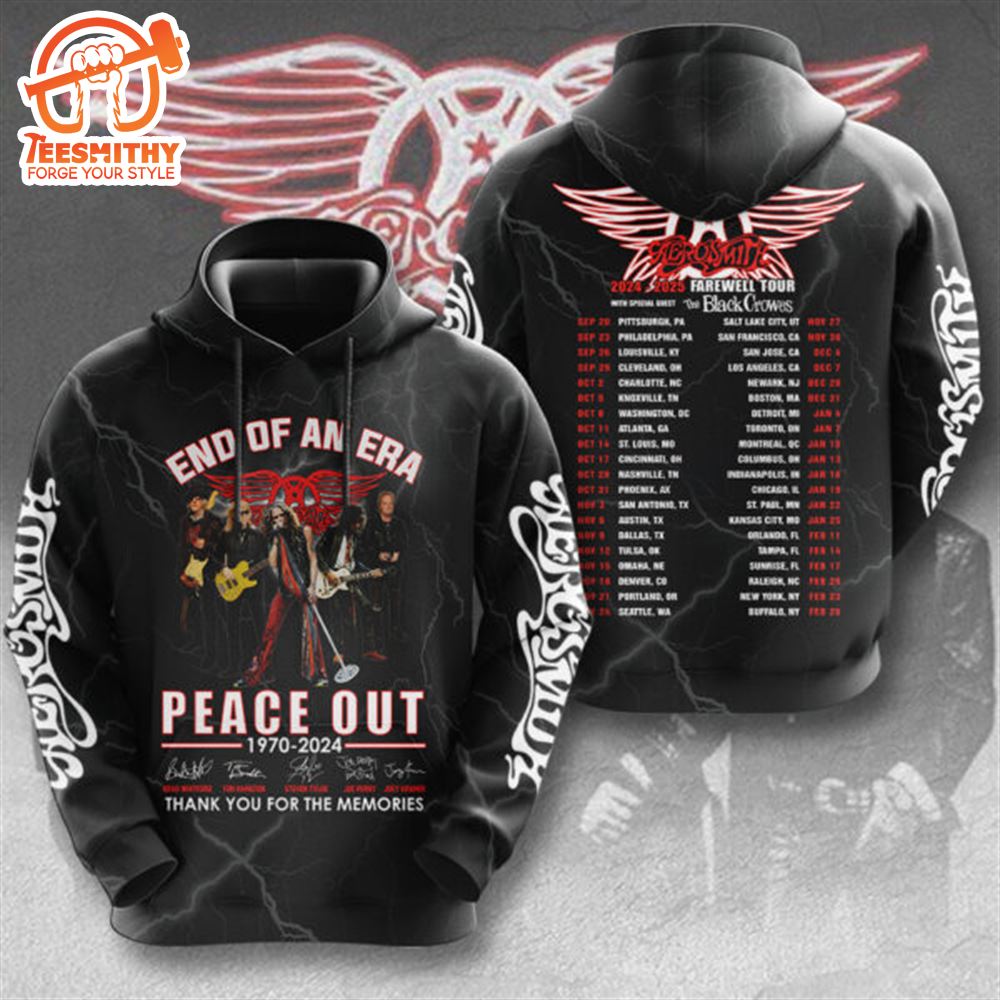 Aerosmith Tour 2024 End Of An Era 3D Hoodie Shirt