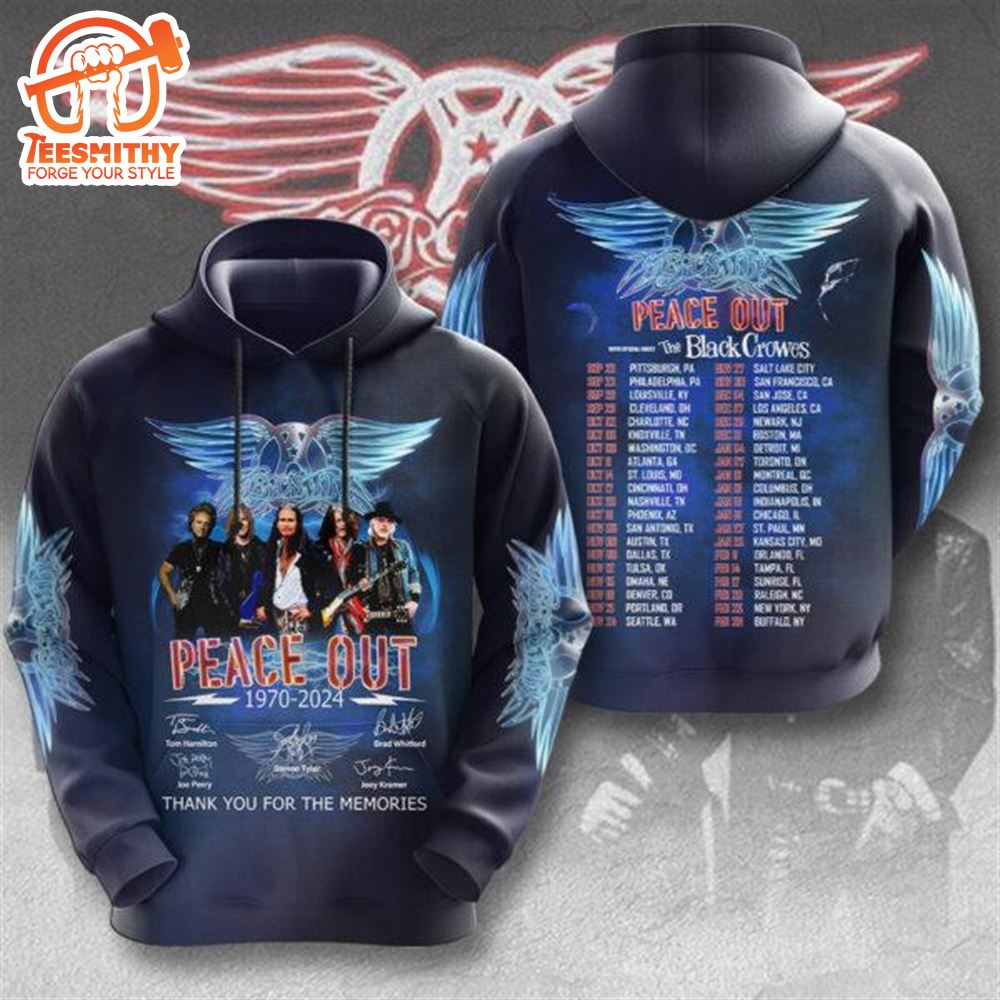 Aerosmith Tour 2024 Peace Out 1970 -2024 3D Hoodie