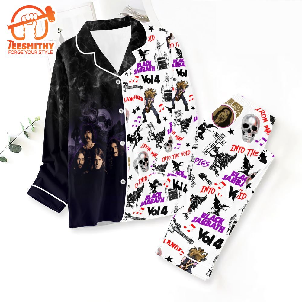 Black Sabbath Button Down Pajamas Set