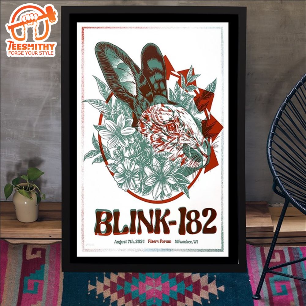 Blink 182 In Milwaukee, WI On August 7, 2024 Tour Poster Canvas