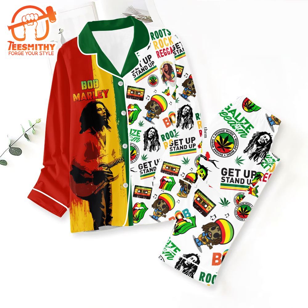 Bob Marley Button Down Pajamas Set