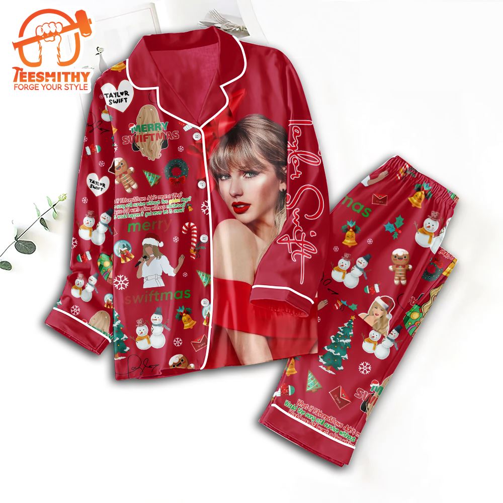 Christmas Taylor Swift Button Down Pajamas Set