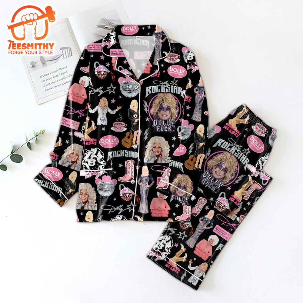 Dolly Parton Button Down Pajamas Set