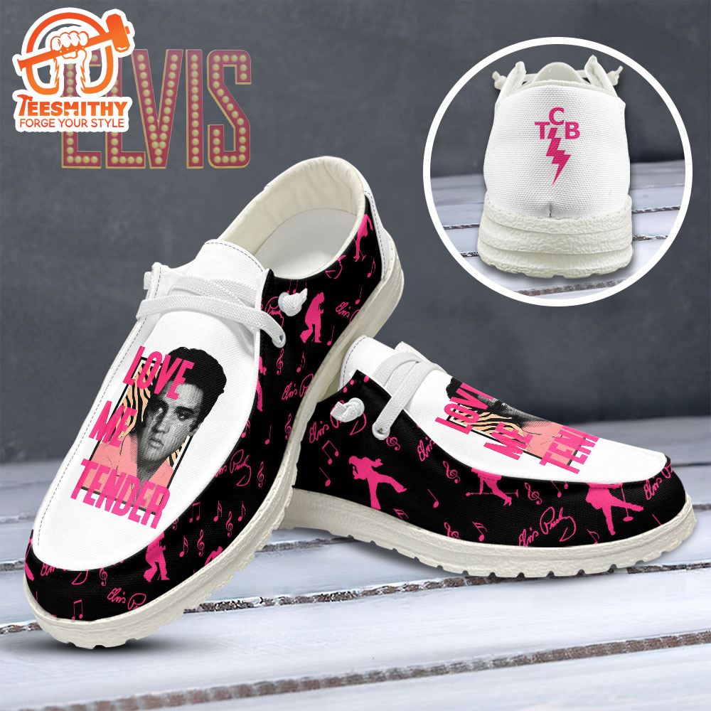 Elvis Presley Love Me Tender Canvas Loafer Shoes