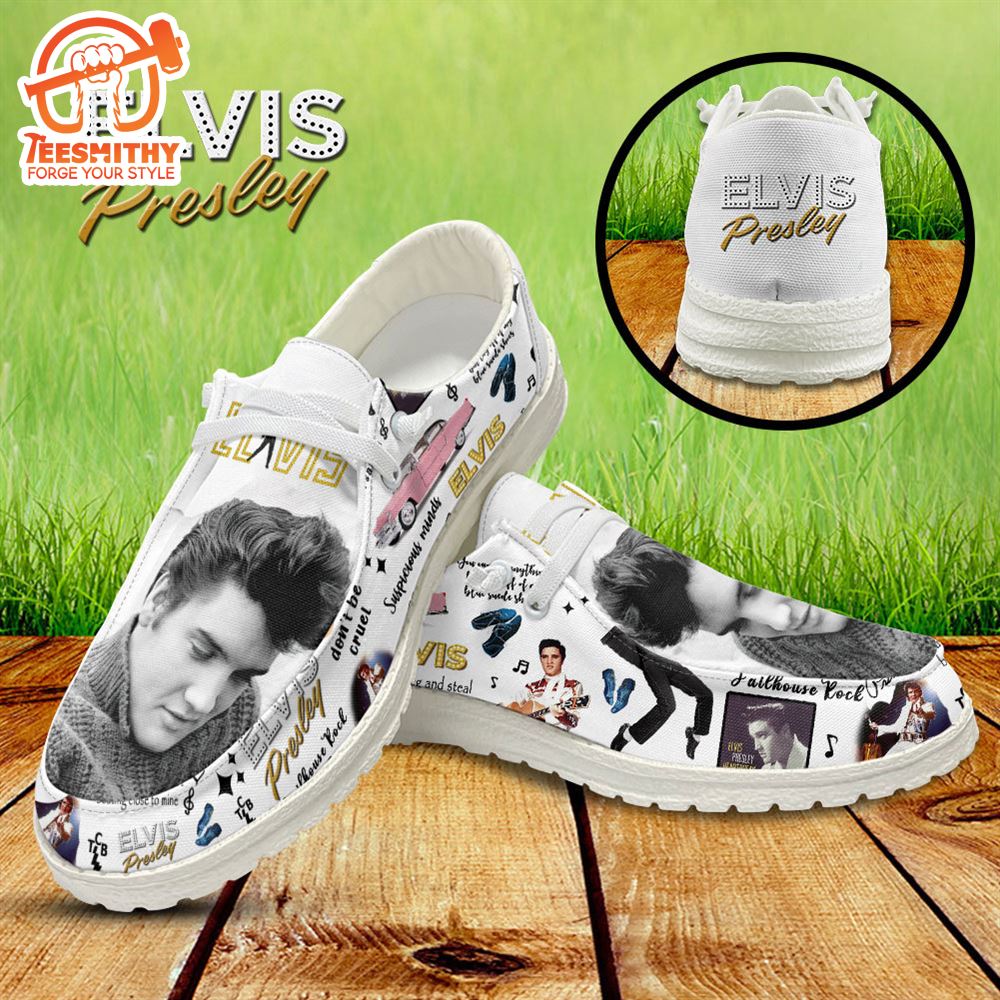 Elvis Presley Rock And Roll Canvas Loafer Shoes