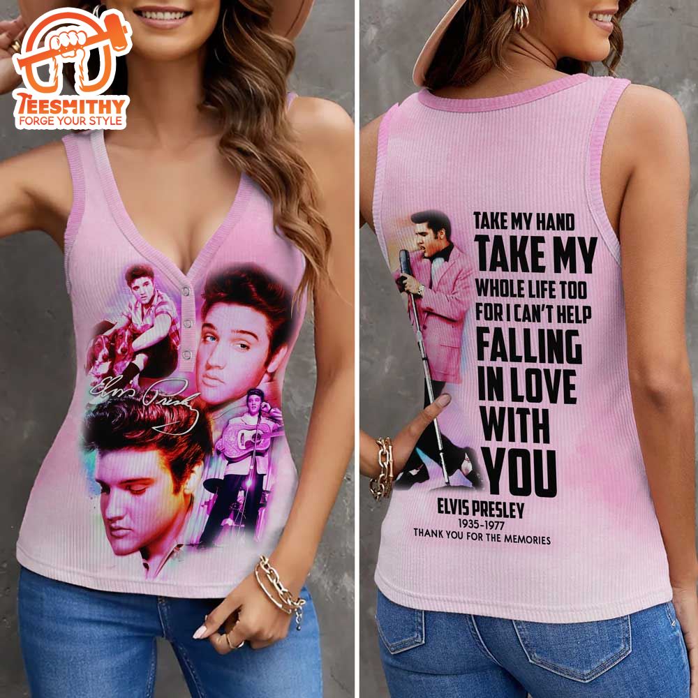 Elvis Presley Tour Music 2024  Women V-Neck Ribbed Tank Top