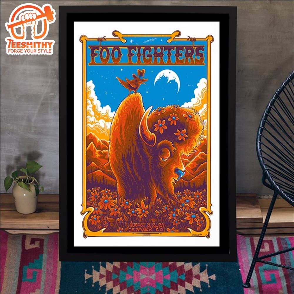 Foo Fighters Aug 3 2024 Empower Field At Mile High Denver CO Poster Canvas