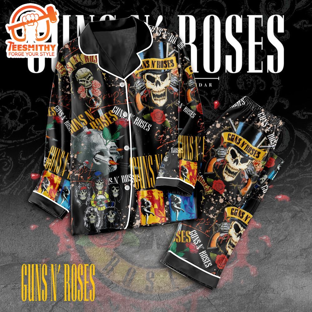 Guns N’ Roses Button Down Pajamas Set