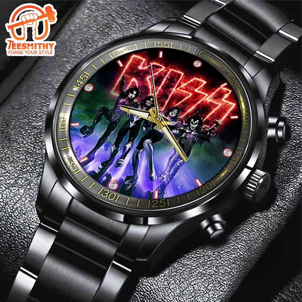 KISS Band Cat Music Lovers Members Black Stainless Steel Watch