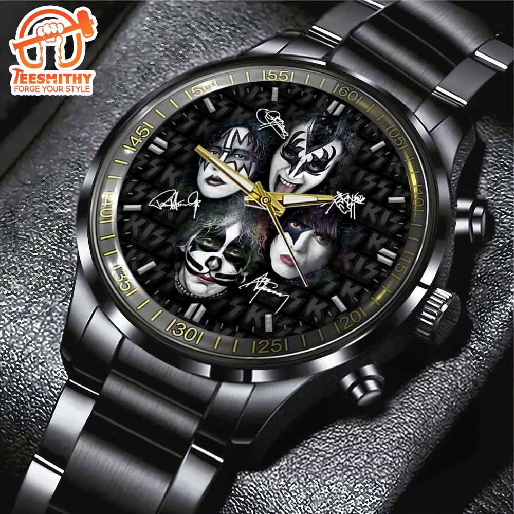 Kiss End Of The Road Band Members Black Stainless Steel Watch