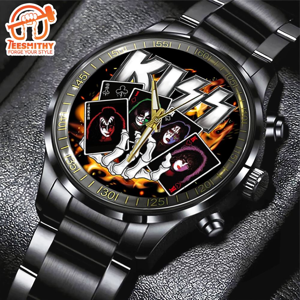 Kiss Tie Dye Black Stainless Steel Watch