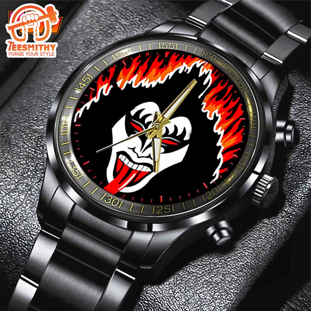 Men’s KISS Cartoon Band  Black Stainless Steel Watch