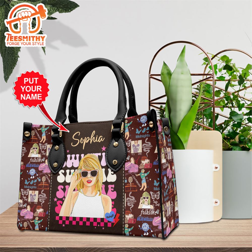 Personalized Taylor Swift Tour Music Leather HandBag