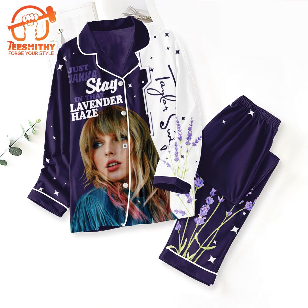 Taylor Swift Album Tour Button Down Pajamas Set