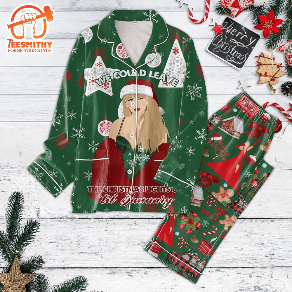 Taylor Swift Christmas Button Down Pajamas Set