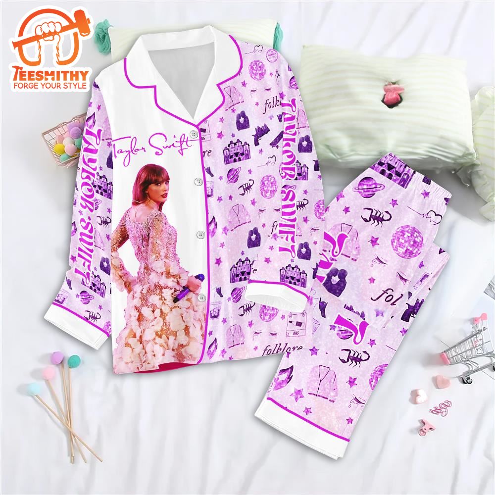 Taylor Swift Galaxy Button Down Pajamas Set