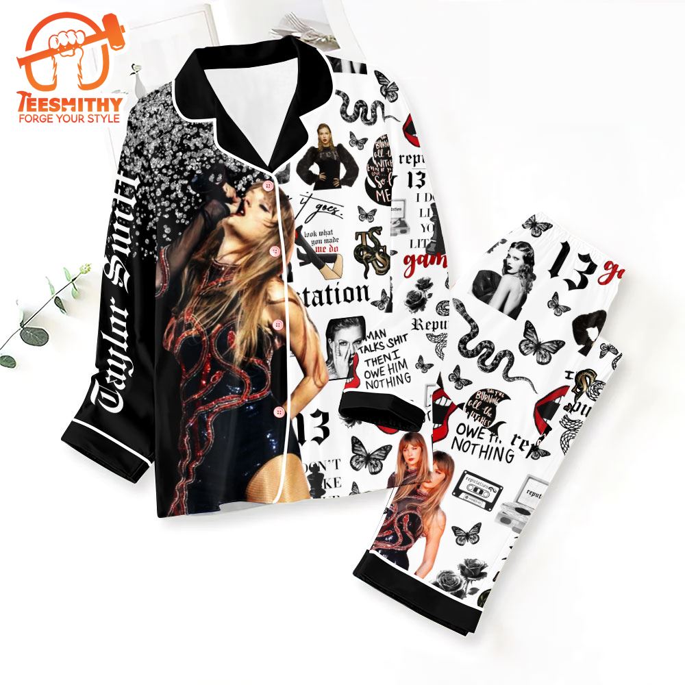 Taylor Swift Singer Button Down Pajamas Set