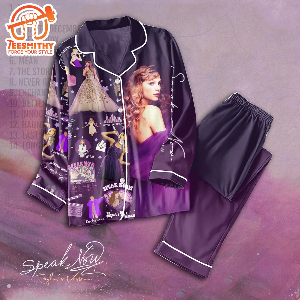 Taylor Swift Speak Now Button Down Pajamas Set