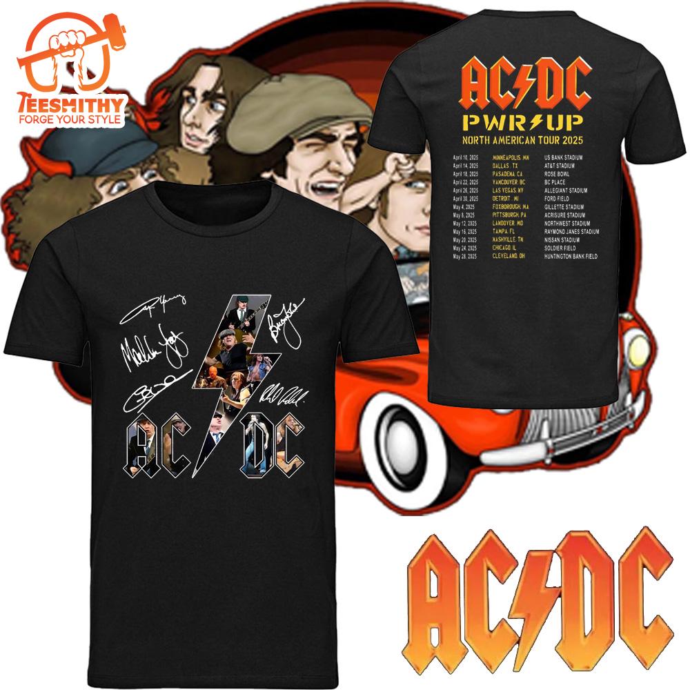 2025 ACDC Pwr up World Tour Shirt, Rock Band ACDC Graphic Shirt