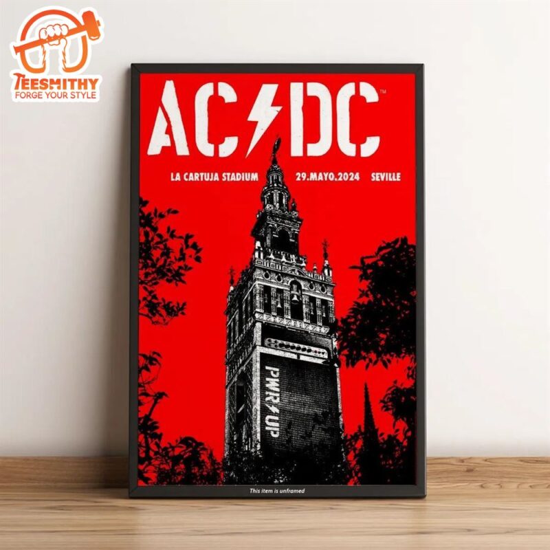 ACDC Seville May 29 2024 La Cartuja Stadium Spain Event Poster Canvas