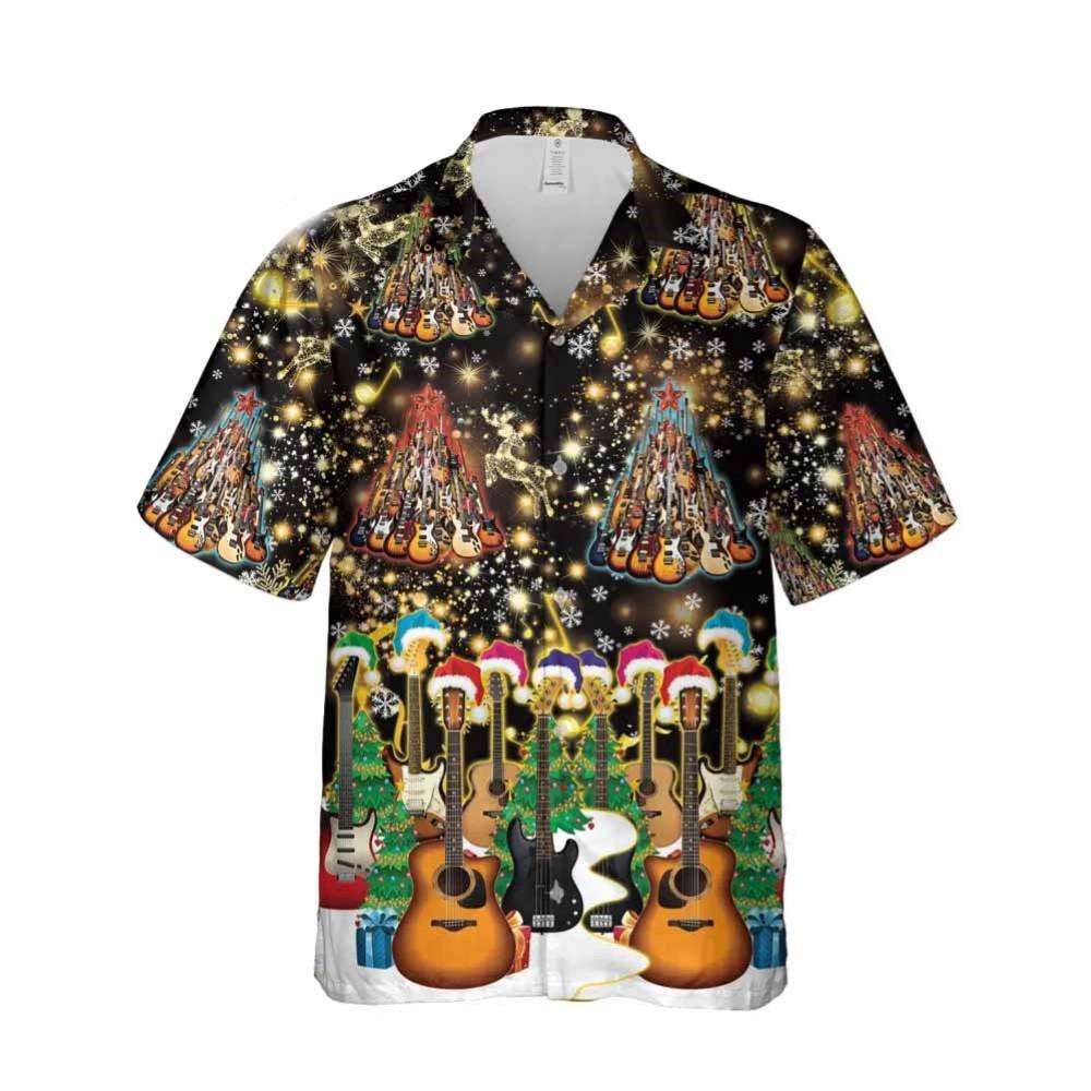 Acoustic Guitar Set Christmas Hawaiian Shirt