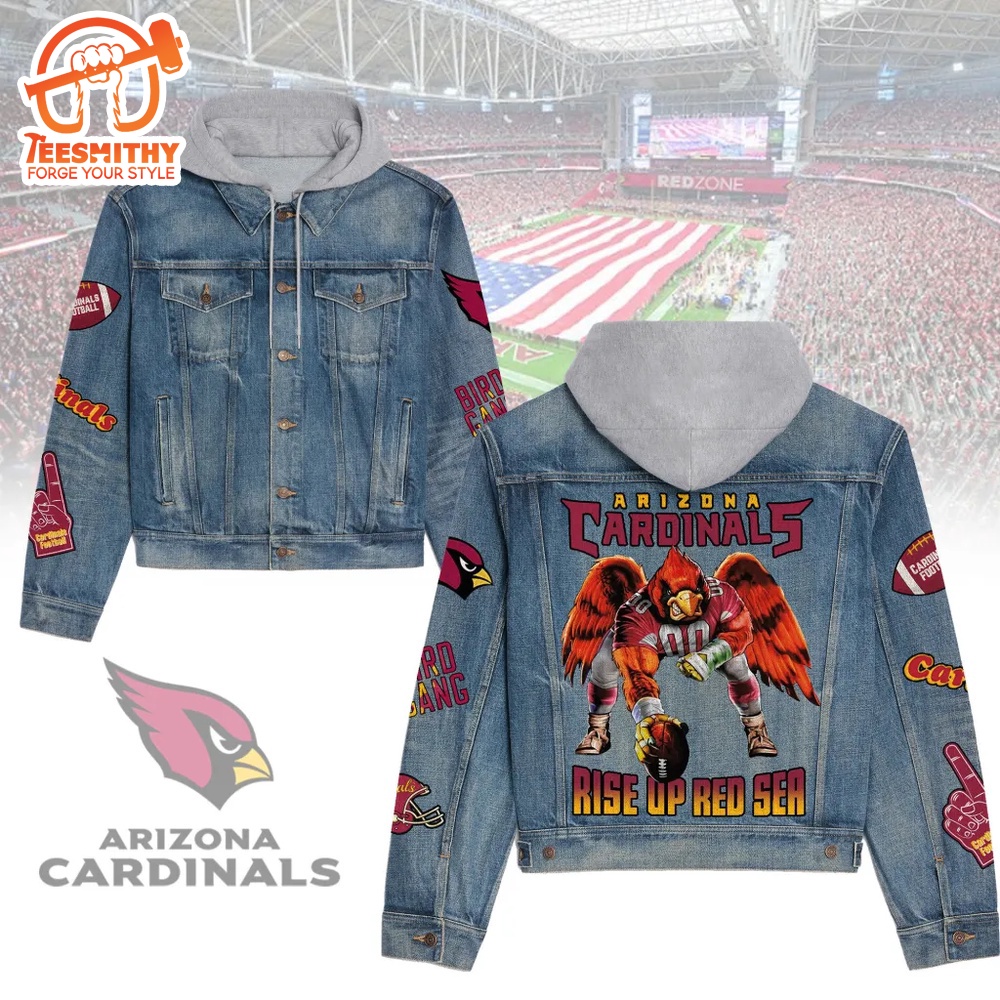 Arizona Cardinals Premium Hooded Denim Jacket