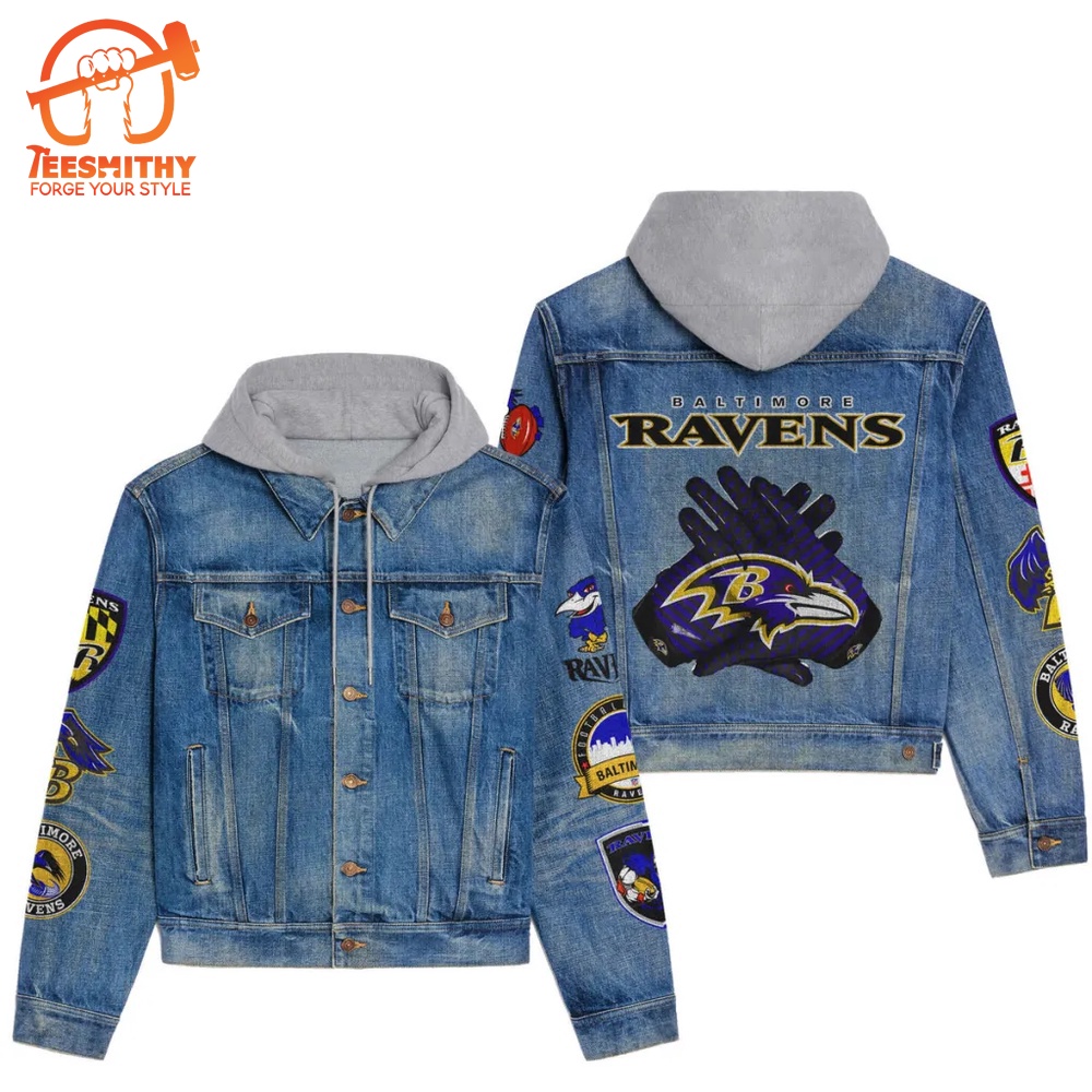 Baltimore Ravens Premium Hooded Denim Jacket