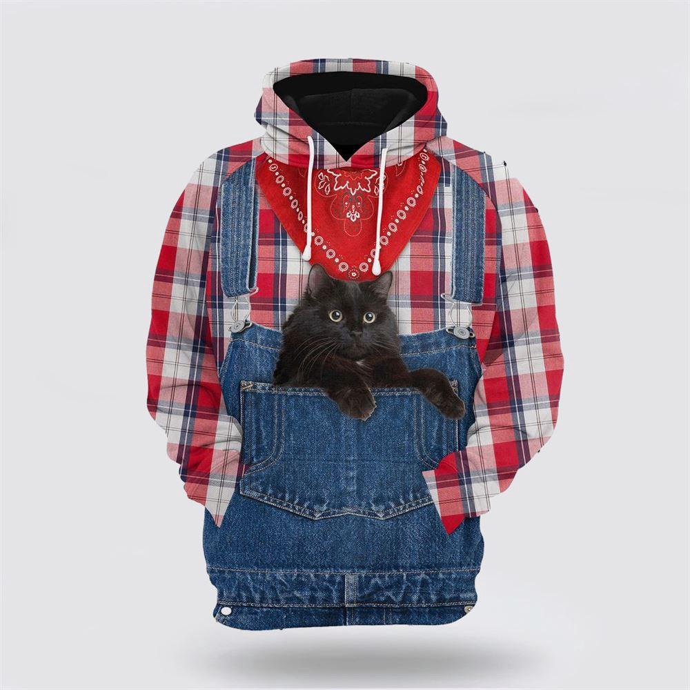 Black Cat Farm Christmas All Over Print Hoodie