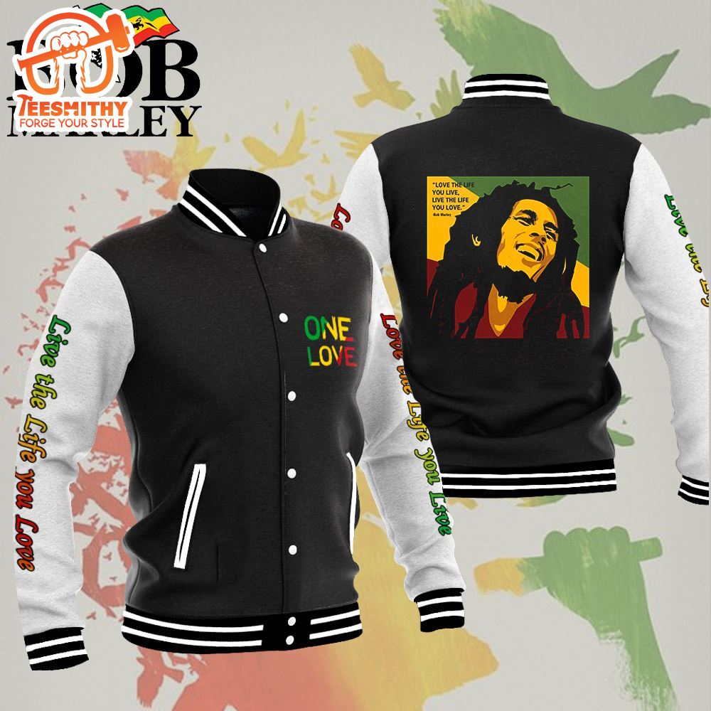 Bob Marley Black White Varsity Jacket Christmas For Fans