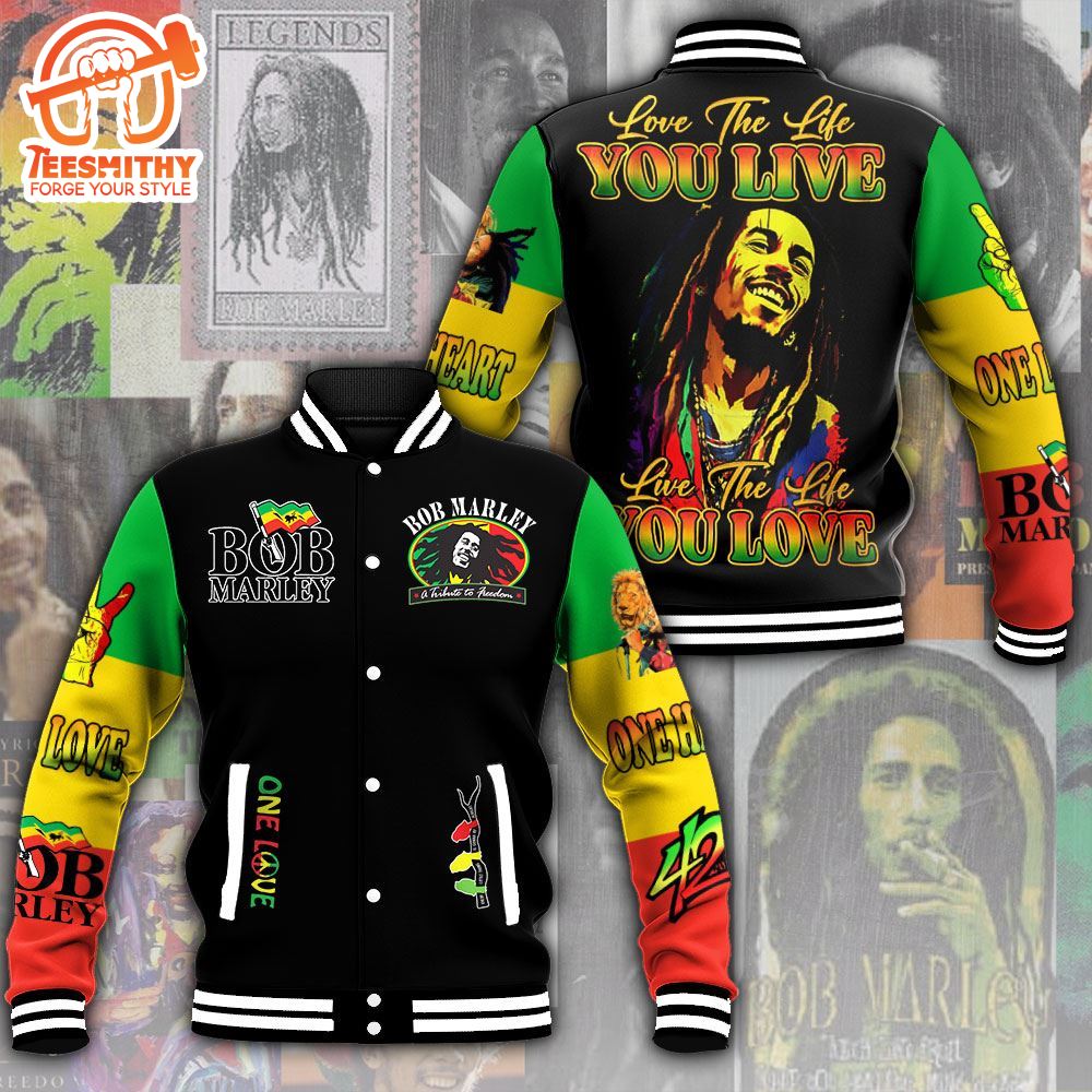 Bob Marley Love Life Varsity Jacket For Fans