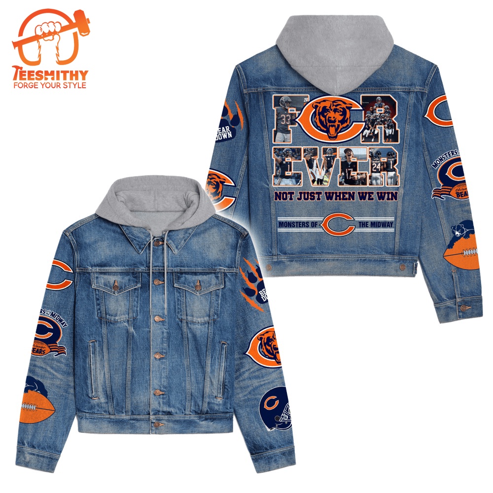 Chicago Bears Men’s Premium Hooded Denim Jacket