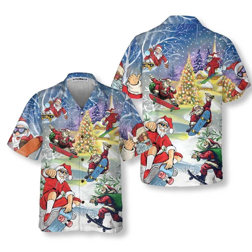 Christmas Come On Skateboard With Santa Hawaiian Shirt