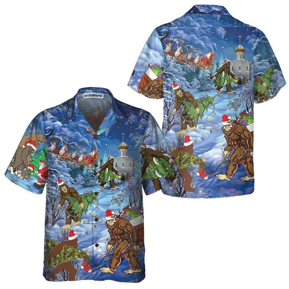 Christmas Holiday Bigfoot Sasquatch Christmas Vacation Hawaiian Shirt