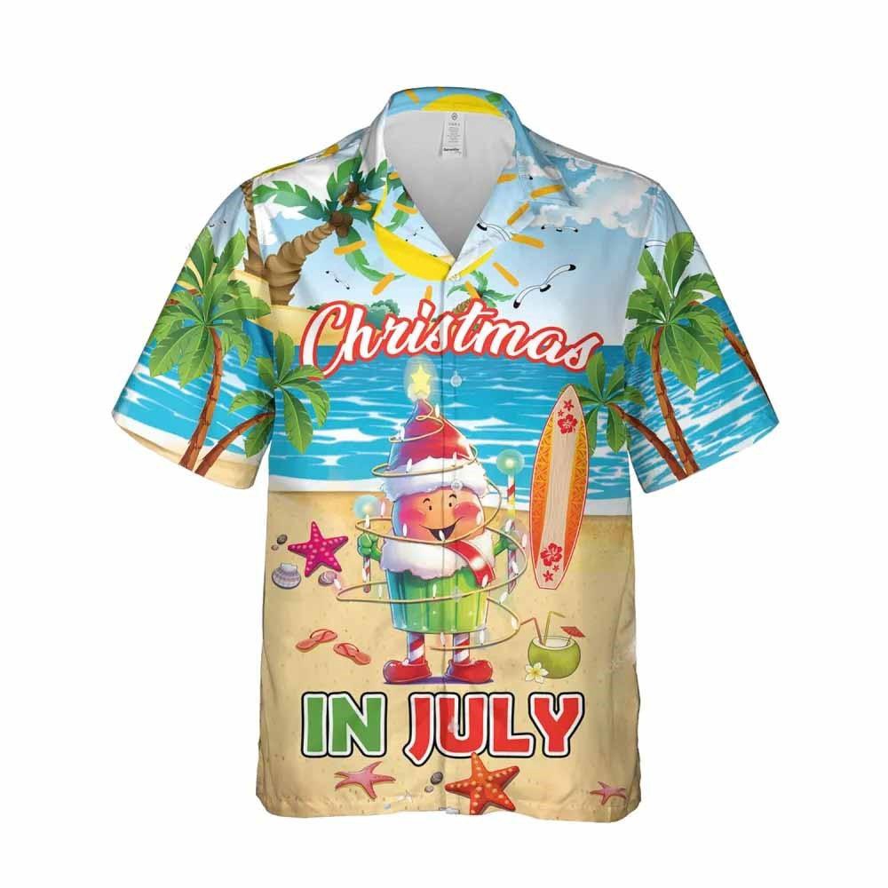 Christmas In July Cupcake Santa Hawaii Shirt