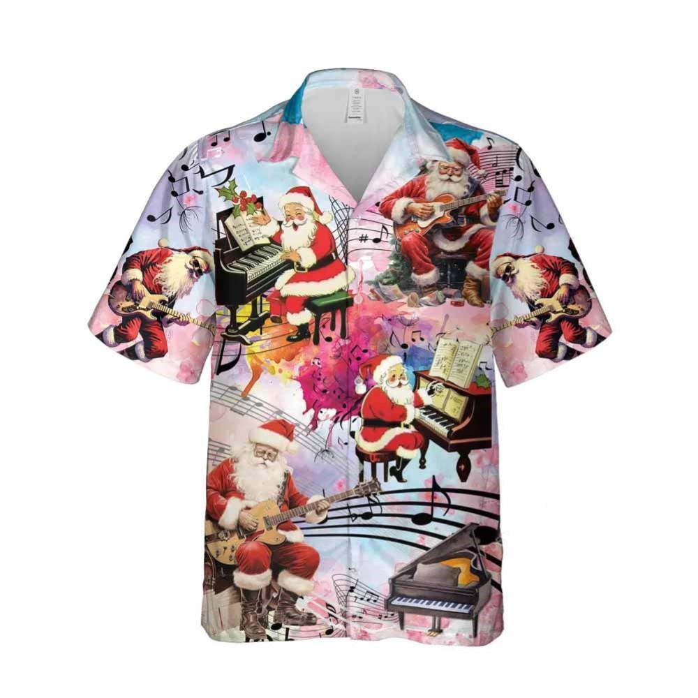 Christmas Santa Claus Button Down Hawaiian Shirt