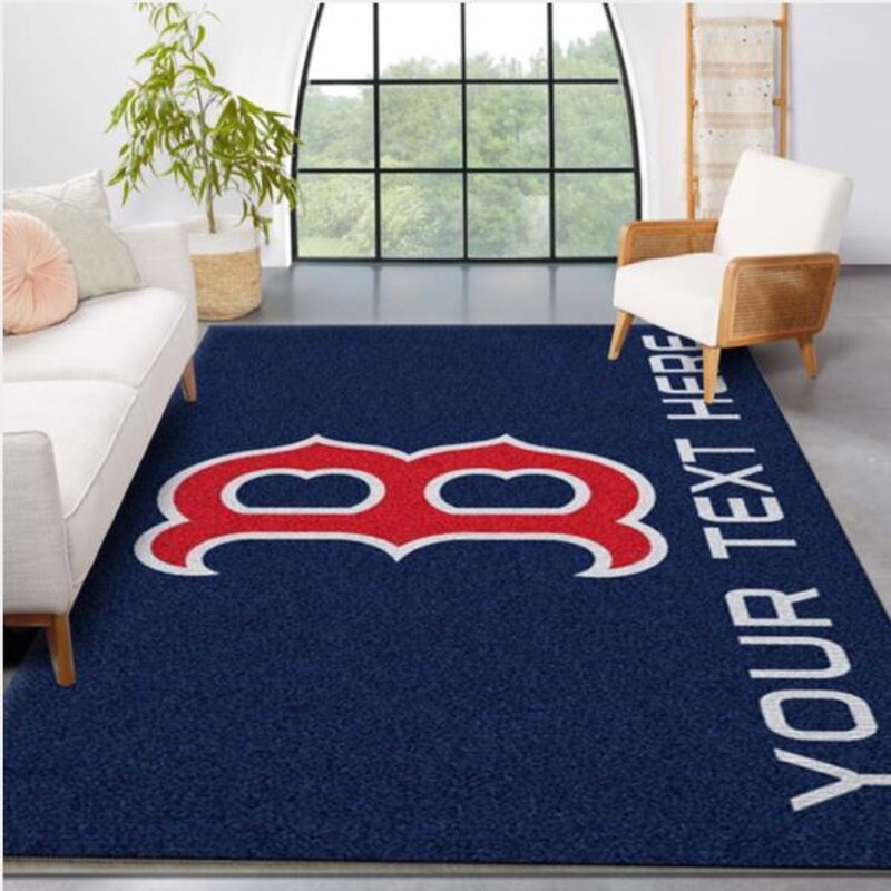 Customized MLB Boston Red Sox Area Rug Accent Team Logos Living Room And Bedroom Rug Us Gift Decor