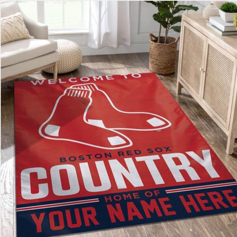 Customized MLB Boston Red Sox Area Rug Carpet Living Room Rug