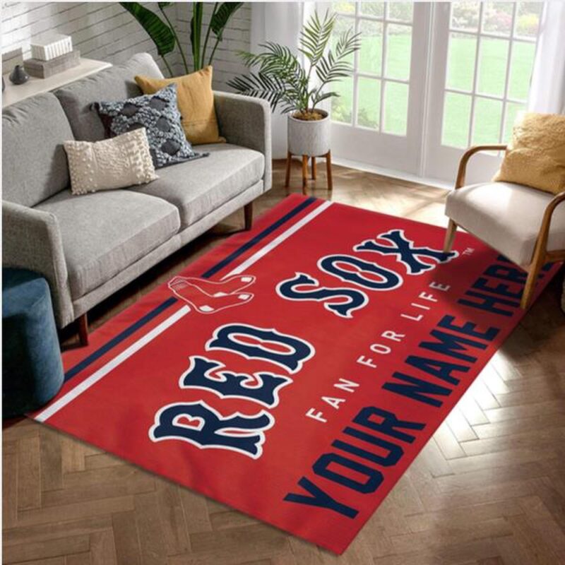 Customized MLB Boston Red Sox Area Rug Living Room Rug