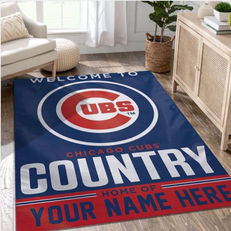 Customized MLB Chicago Cubs Logos Area Rug Living Room Rug