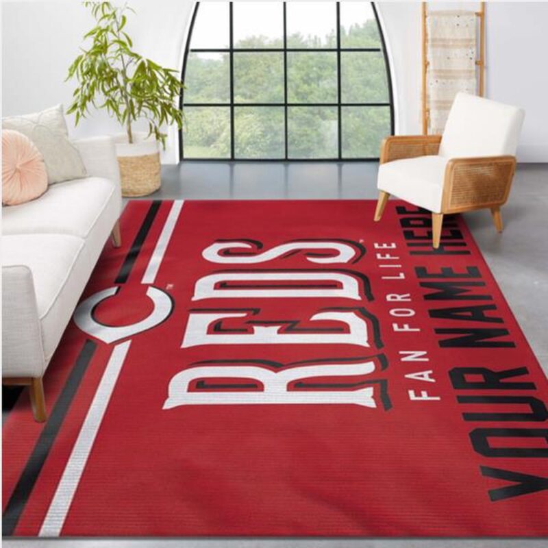 Customized MLB Cincinnati Reds Area Rug Team Logos Living Room Rug