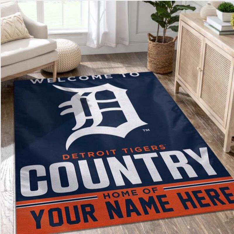 Customized MLB Detroit Tigers Area Rugs Living Room Rug