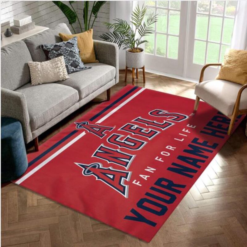 Customized MLB Los Angeles Angels Area Rug For Christmas Living Room Rug