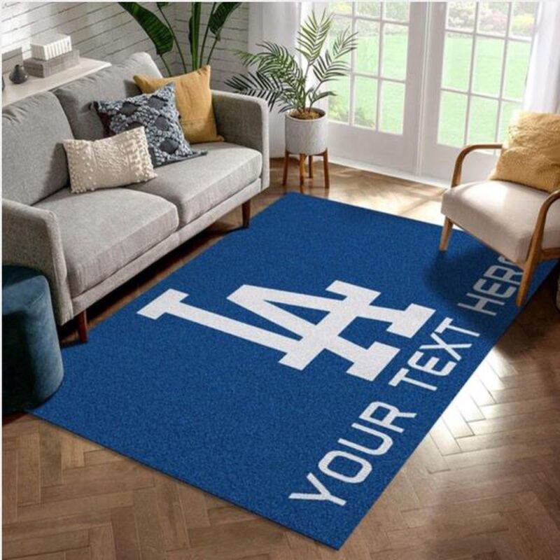 Customized MLB Los Angeles Dodgers Area Rug Team Logos Kitchen Family Gift Us Decor