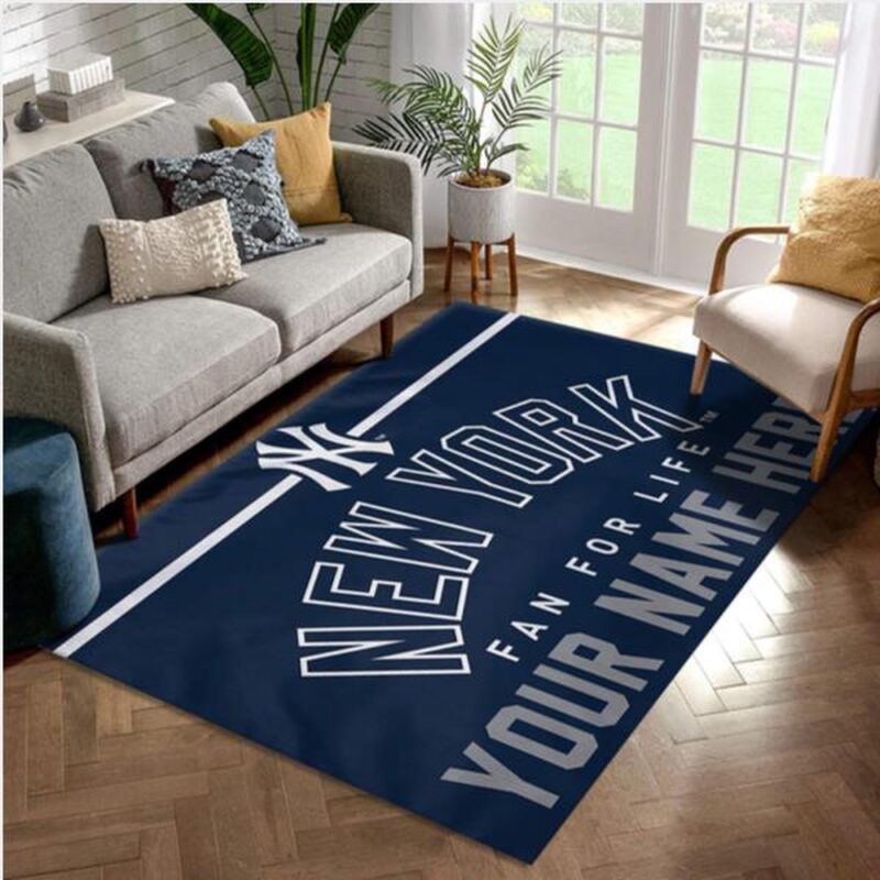 Customized MLB New York Yankees Area Rug Team Logos Living Room Rug