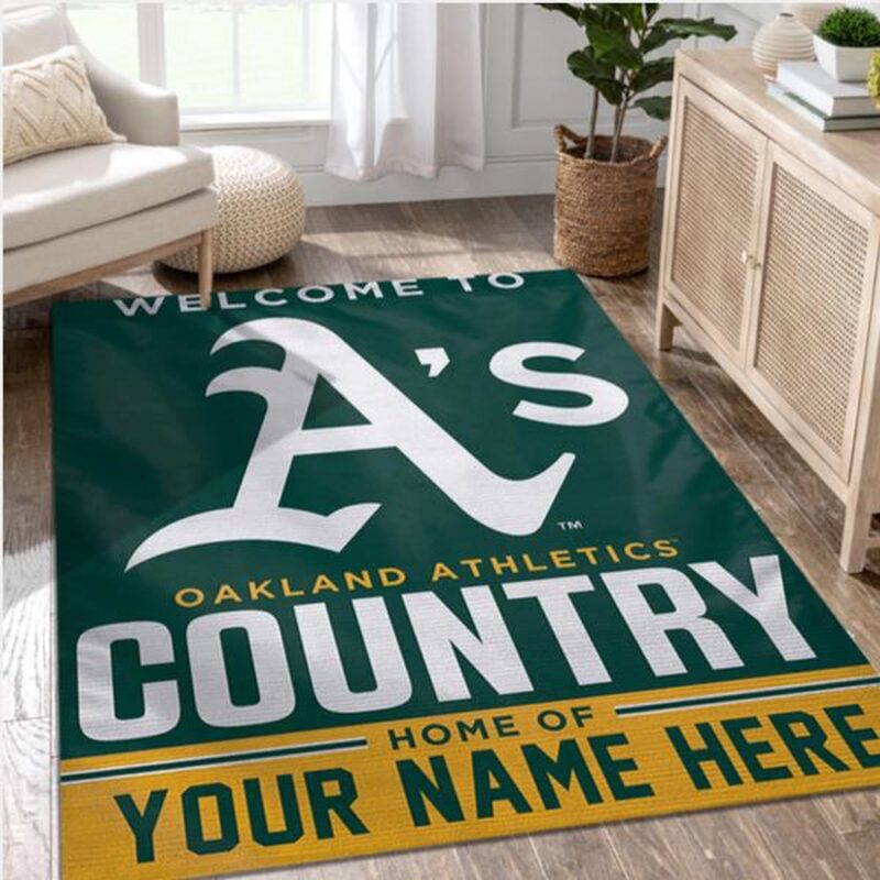 Customized MLB Oakland Athletics Area Rug Carpet Living Room Rug